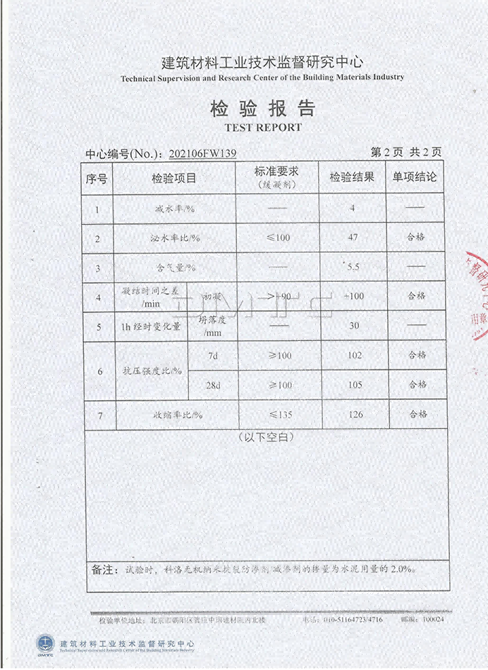 液態(tài)無(wú)機(jī)納米防滲劑報(bào)告主要參數(shù)